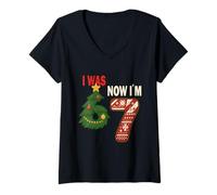 Donna Avevo 6 Ora Ho 7 Maglietta Meme Natale Gen Z Alpha Slang Maglietta con Collo a V