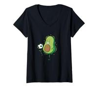 Donna Avocado in Campo Maglietta con Collo a V