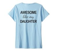 Donna Awesome Like My Daughter - Funny Dad Fathers Day -Back Maglietta con Collo a V