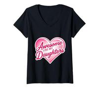 Donna Awesome Like My Daughters Festa della Mamma Mamma Mamma Divertente Mamma Maglietta con Collo a V