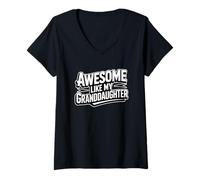 Donna Awesome Like My Granddaugther Maglietta con Collo a V