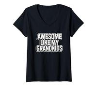 Donna Awesome Like My Grandkids Maglietta con Collo a V