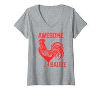 Donna Awesome Sauce Funny Humorous Saying Roaster Maglietta con Collo a V