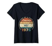 Donna Awesome Since May 1976 - Compleanno Vintage Maglietta con Collo a V