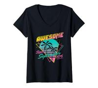 Donna Awesome Since September 1976 Maglietta con Collo a V