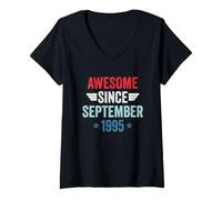 Donna Awesome Since September 1995 Maglietta con Collo a V