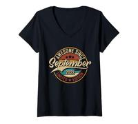 Donna Awesome Since September 2022 | 3 Anni | 3° Compleanno Maglietta con Collo a V