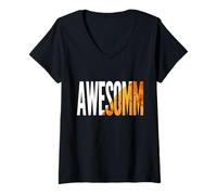 Donna Awesomm Tea Sommelier Divertente Maglietta con Collo a V