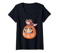 Donna Axolotl Costume Giapponese Daruma Bambola Giappone Ragazzi Ragazze Maglietta con Collo a V
