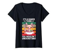 Donna Axolotl Vintage È Un Ramen Che Pensi Che Non capiresti Maglietta con Collo a V