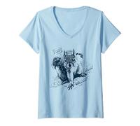 Donna Azione di Design Comico di Supereroe Scoiattolo Maglietta con Collo a V