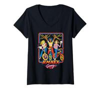 Donna B.M.Hex Gang Girl Bike Retro Vintage Funny Adult Humor Maglietta con Collo a V