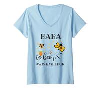 Donna Baba to be pregnancy annuncio ape keeper divertente Maglietta con Collo a V