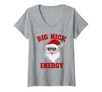Donna Babbo Natale Divertente Natale Big Nick Energy Maglietta con Collo a V