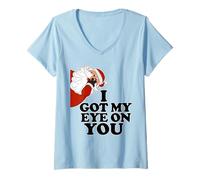 Donna Babbo Natale Ho Messo Gli Occhi su di Te Maglietta con Collo a V