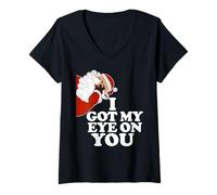 Donna Babbo Natale Ho Messo Gli Occhi su di Te Maglietta con Collo a V