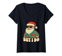 Donna Babbo Natale non faccio abbinare il Natale in abiti di luglio, ma lo faccio Maglietta con Collo a V