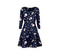 Donna Babbo Natale Top Ragazza Pupazzo di Neve Mini Swing Abito 8-22