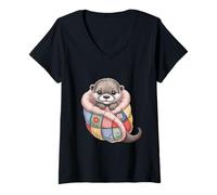 Donna Baby Cute Lontra Trapunta Letto Sweet Dreams Nap Time Maglietta con Collo a V