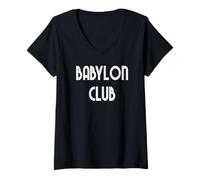 Donna Babylon Club Maglietta con Collo a V