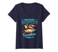 Donna BAC 2025 Bachelier Capybara Vacanze Moda ON Bachelor Maglietta con Collo a V