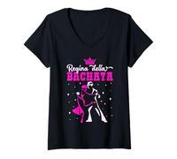 Donna Bachata | Danza | Regina Della Bachata Maglietta con Collo a V