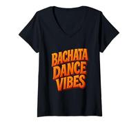 Donna Bachata Danza Salsa Cumbia Merengue Ballo Latino Maglietta con Collo a V