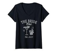 Donna Bachelorette Party The Bride Club, EST 2025 Bride Maglietta con Collo a V