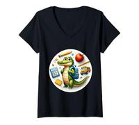 Donna Back To School Alligator Ragazzi Ragazze Studenti Bambini Coccodrillo Maglietta con Collo a V