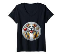 Donna Back To School American Staffordshire Terrier Cane Ragazzi Ragazze Maglietta con Collo a V