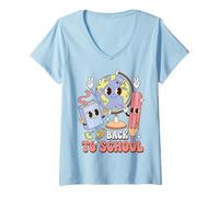 Donna Back To School Classroom Learning School Year Maglietta con Collo a V