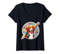 Donna Back To School Nova Scotia Duck Tolling Retriever Dog Kids Maglietta con Collo a V