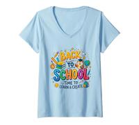 Donna Back To School Squad Wise Owl Adventure Inizia Ora Maglietta con Collo a V