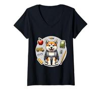 Donna Back To School svedese Vallhund Cane Ragazzi Ragazze Studenti Bambini Maglietta con Collo a V