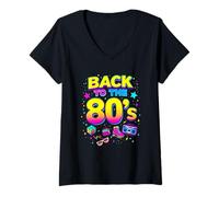 Donna Back to The 80s Maglietta con Collo a V