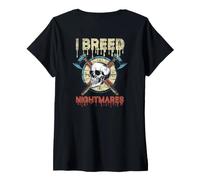 Donna Backprint Allevo Incubi Maglietta con Collo a V