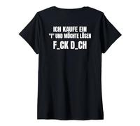 Donna Backprint compro Un i e Vorrei Risolvere f_CK d_ch Maglietta con Collo a V