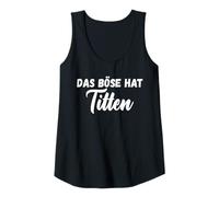 Donna Backprint il male ha le tette tette seni bosom divertente Canotta