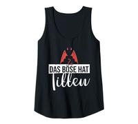 Donna Backprint il male ha le tette tette seni bosom divertente Canotta