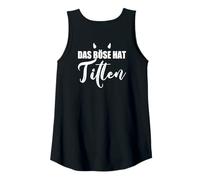 Donna Backprint il male ha le tette tette seni bosom divertente Canotta