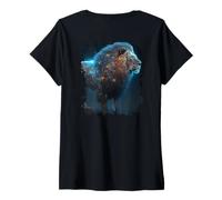 Donna Backprint Il Mistico Forte re del Deserto e della Natura Maglietta con Collo a V