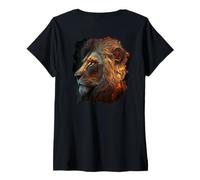 Donna Backprint Il Mistico Forte re del Deserto e della Natura Maglietta con Collo a V