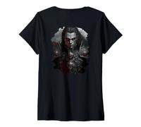 Donna Backprint Il Potere e Il mistero dei vampiri Maglietta con Collo a V