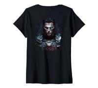 Donna Backprint Il Vampiro Una Leggenda del Chiaro di Luna Maglietta con Collo a V