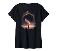 Donna Backprint La meraviglia galattica cosmica nello Spazio Maglietta con Collo a V