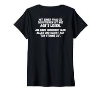 Donna Backprint Litigare con Una Donna è Come Leggere T&C Maglietta con Collo a V