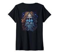 Donna Backprint Mago Oscuro Il sovrano delle tenebre Maglietta con Collo a V