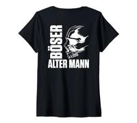Donna Backprint malvagi Anziano Cranio Morto Maglietta con Collo a V