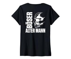 Donna Backprint malvagi Anziano Cranio Morto Maglietta con Collo a V