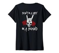 Donna Backprint non essere una signora essere una leggenda Maglietta con Collo a V
